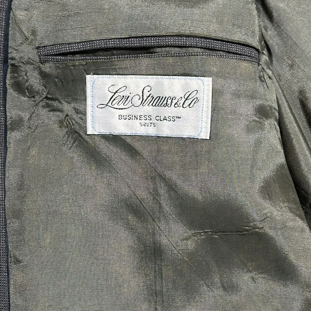 Vintage Levi Strauss &‎ Co Business Class Men’s 44R Gray Sport Coat Blazer USA